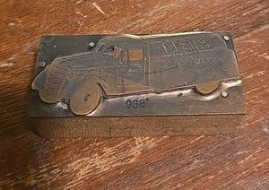 Vintage Early Buddy L Shell Fuel Tanker Truck Advertising Printing Block 938 - Picture 1 of 11