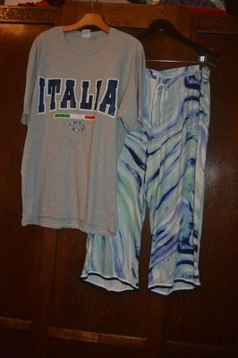 PANTALONES CORTOS GRIS MANGA CORTA CONJUNTO DE SALÓN POR SUBLIMA, TESOROS SECRETOS ~ 2X Foto 1 de 4