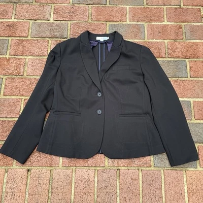 Boden Women’s US Size 14 R Black Blazer Stretch Ponte Knit Office Jacket - Image 1 of 4