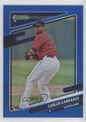 2021 Panini Donruss Holo Blue Carlos Carrasco #91 - Image 1 of 2