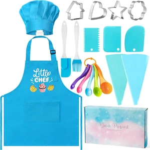 18Pcs Kids Cooking Baking Set, Kids Kitchen Pretend Toys Cooking Kits, Chef Hat - Picture 1 of 12
