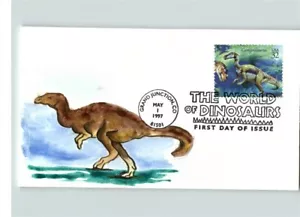 Hand Painted DINOSAURS, 1997 The World of Dinosaurs, Camptosaurus, FDC - Picture 1 of 1