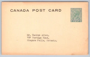 UX52b, George V, 1c, 1930s Postcard To George Allen, Niagara Falls, Ontario - Picture 1 of 2