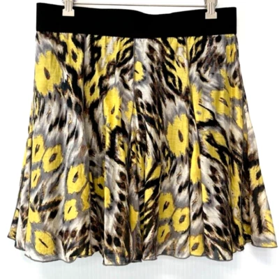 Falda Karen Kane Mujer Pequeña Forrada de Seda Godet Estampado Animal 32x19.5 EE. UU. Core Ex Foto 1 de 4