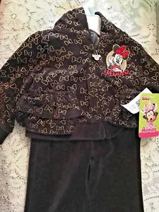New Minnie Mouse Disney Girl Outfit Black Velvet Jacket w Pants 3 - 6 Months NWT - Picture 1 of 7