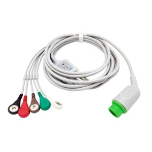 Cable ECG cable de conexión directa de 12 pines 5 cables Snap compatible con Schiller - Imagen 1 de 3
