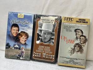 Lot 3 Sealed VHS Tapes Hallmark John Wayne On Golden Pond Winters End - Picture 1 of 10
