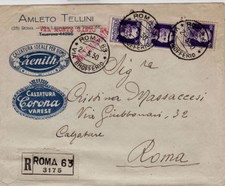 Rome #racc. 63-v. brofferio-envelope registered tellini Footwear "Zenith" and "Crown"