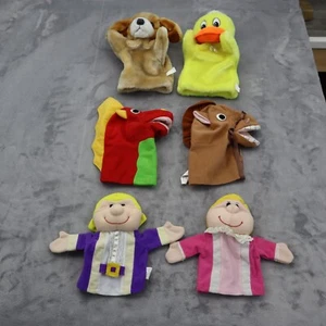 Hand Puppet Set Midlevel Prince Princess Dragon Duck Horse Puppy Pretend Play - Picture 1 of 9