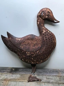 Alte rostige Metall große Mutter Gans Fahne einer Wetterfahne Skulptur Scheune Wandbild - Bild 1 von 21