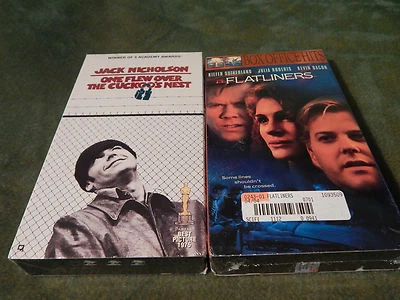 One Flew Over the Cuckoos Nest + Flatliners (VHS x 2) Drama Double Feature (NEW) - Image 1 of 3