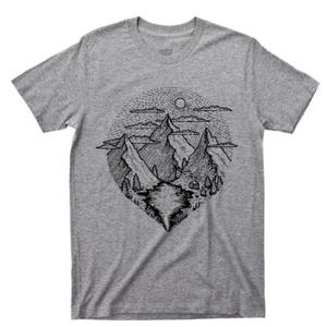 Camping T-Shirt Flussboot Hütte Sonnenaufgang Berg Wandern Appalachen Trail T-Shirt - Bild 1 von 16