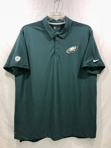Philadelphia Eagles Polo Shirt Mens XXL Green Short Sleeve NFL Dri Fit Golf Nike Cover