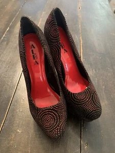 Funky Stiletto Platform high heels by ALBA burgandy Size 7 1/2 M - Picture 1 of 7