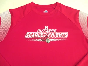 Majestic NCAA Rutgers Scarlet Knights T Shirt Men's Large Red Long Sleeve - Picture 1 of 9