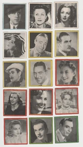 Lot of 32 Enciclopedia Cultural de Chicos 1940s European Film Star Trading Cards - Picture 1 of 6