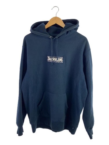 Felpa Supreme con cappuccio XXS cotone blu navy bandana box logo con cappuccio usata