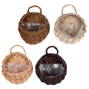 4Pcs Handmade Woven Basket Hanging Basket Hanging Woven Flower Pot for Decor - Picture 1 of 15