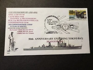 USS WEDDERBURN DD-684 Naval Cover 1995 Anniversary Cachet - Picture 1 of 2