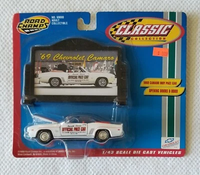 Road Champs Classic Collection '69 Camaro Pace Car 1/43 Die Cast w/Sign - Image 1 of 2