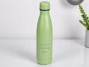 Personalised Mint Green 500ml Insulated Vacuum Water Bottle 13 Colours - Picture 1 of 16