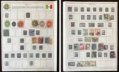 1800 - PRINCIPIOS DE 1900 SELLOS DE MÉXICO EN PÁGINA ÁLBUM ÁGUILAS, FISCAL, ARQUITECTURA Foto 1 de 4