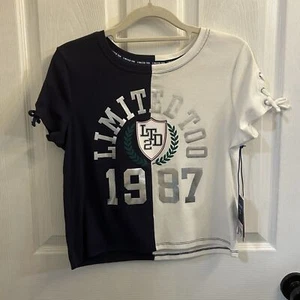 Limited Too Girls Lace Up Short Sleeve Tee, Size Large 12/14 NWT - Picture 1 of 23