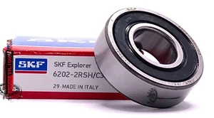 SKF 6202 2RSHC3 DEEP GROOVE BALL BEARING RUBBER SEALED 15x35x11mm 6202 2RSC3 - Picture 1 of 3