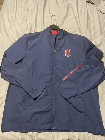 Majestic Men’s Cleveland Guardians Full Zip Windbreaker Size XXL 2XL Jacket Cover