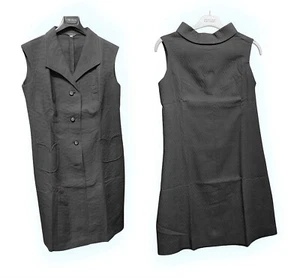 Women's Summer Dress in Black Honeycomb Cotton Fabric 10-16 US Size - Picture 1 of 44