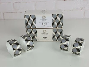 MAXWELL & WILLIAMS (8Pc) Cashmere Ritz JIVE Napkin Holders Boxed Black Grey - Picture 1 of 4