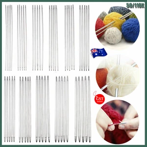 55/110PCS Double Pointed Stainless Knitting Needles Set 2-6.5mm Knitting Tool AU - Picture 1 of 12