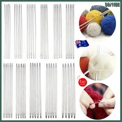 55/110PCS Double Pointed Stainless Knitting Needles Set 2-6.5mm Knitting Tool AU - image 1 of 4