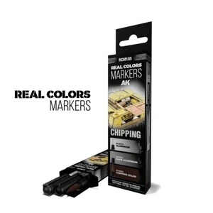 AK Interactive Real Colors Markers Chipping Set of 3 Markers New - Picture 1 of 2