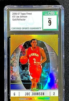 CSG 9 como nuevo 2006 refractor de oro Joe Johnson #31 Topps Finest SSP/50 G2876 Foto 1 de 3