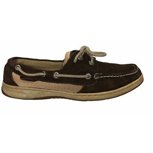 Sperry Topsiders Brown Boat Shoes Womens 7 1/2 M J-6 CH133 Leather Suede Flats