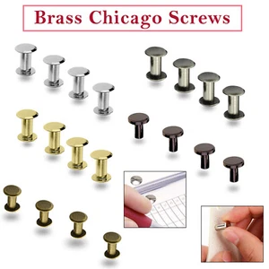 Chicago Brass Screw Rivets Various Sizes Leather Craft Handbags 10/20/50pcs - Picture 1 of 31