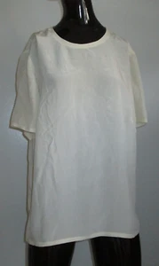 NWT Jones New York Size 16W 100% Silk Ivory Keyhole Button Back Tunic Blouse - Picture 1 of 10