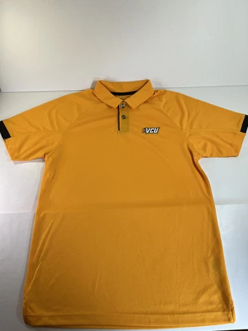 VCU Rams Virginia Commonwealth Yellow Polo Shirt Mens MED Rivalry Threads EUC! Cover