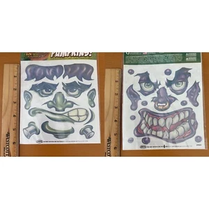 2 Savvi Glow in the Dark Kürbis Tattoos Kürbis Gesicht Deko - Bild 1 von 3