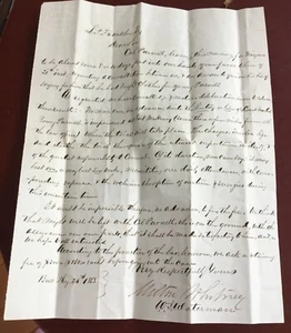 Carta dall'ufficio di W. Waterman, Esq., Baltimora, MD, datata 24 agosto 1863 - Foto 1 di 2
