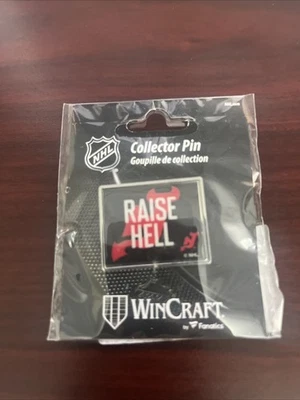 NEW JERSEY DEVILS RAISE HELL COLLECTOR PLAYOFF PIN NEW WINCRAFT - Image 1 of 2