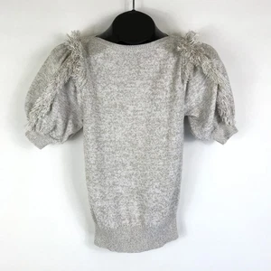 Ann Taylor Petite Shimmer Fringe Puff Sleeve Sweater Women's XXSP Knit Career - Picture 1 of 11