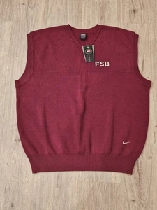 NWT Nike Florida State Seminoles Vintage Sweater Vest Mens XL Deadstock Coaches - Picture 1 of 9