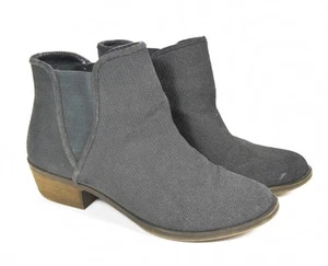 Kensie Gerona Side Zip Dark Gray Perforated Leather Ankle Boots Size 9M - Picture 1 of 8
