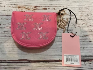 Portafoglio Juicy Couture Rosa Limonata Prendi il Piombo Specchio Interno Mezza Luna Zip - Foto 1 di 9