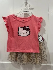 Hello Kitty Girl  2 piece Set Shirt and Tulle Skirt - Picture 1 of 2
