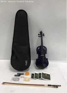 Unmarked Purple Mendini By Cecilio Violin With Carrying Case - Picture 1 of 6