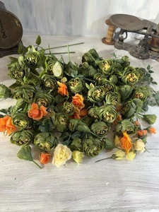 Vintage Plastic Open Roses Blooms Short Stems Bundle of 70+ Crafts NOS Hong Kong - Picture 1 of 8