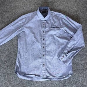 Camisa 7 Diamantes Para Hombre Mediana Azul Manga Larga Informal Abotonada Elegante Moderna - Imagen 1 de 8